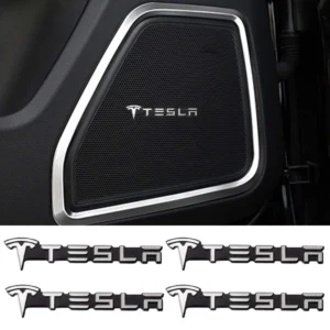 2/4 יחידות מדבקת קישוט אלומיניום לרכב עבור Tesla Model 3 Model Y SpaceX Coil Model S Model X Roadster