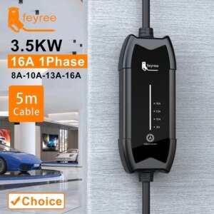 כבל טעינה נייד לטסלה עם תקע ישראלי — feyree EV Charger Type 2